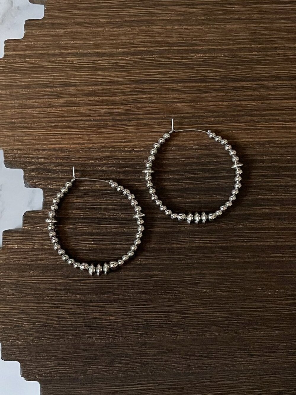 Handmade Triple Saucer Western Pearl Hoop Earrings